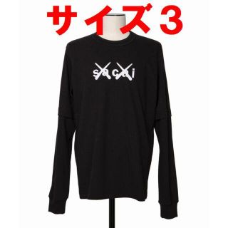 サカイ(sacai)のサイズ3 sacai KAWS Flock Print 長袖 Tシャツ(Tシャツ/カットソー(七分/長袖))