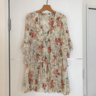 アクシーズファム(axes femme)のaxes femme 楊柳シフォン　花柄シアーガウン(シャツ/ブラウス(半袖/袖なし))