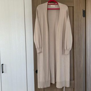 ショコラフィネローブ(chocol raffine robe)のロングカーディガン　ベージュ　フリーサイズ(カーディガン)