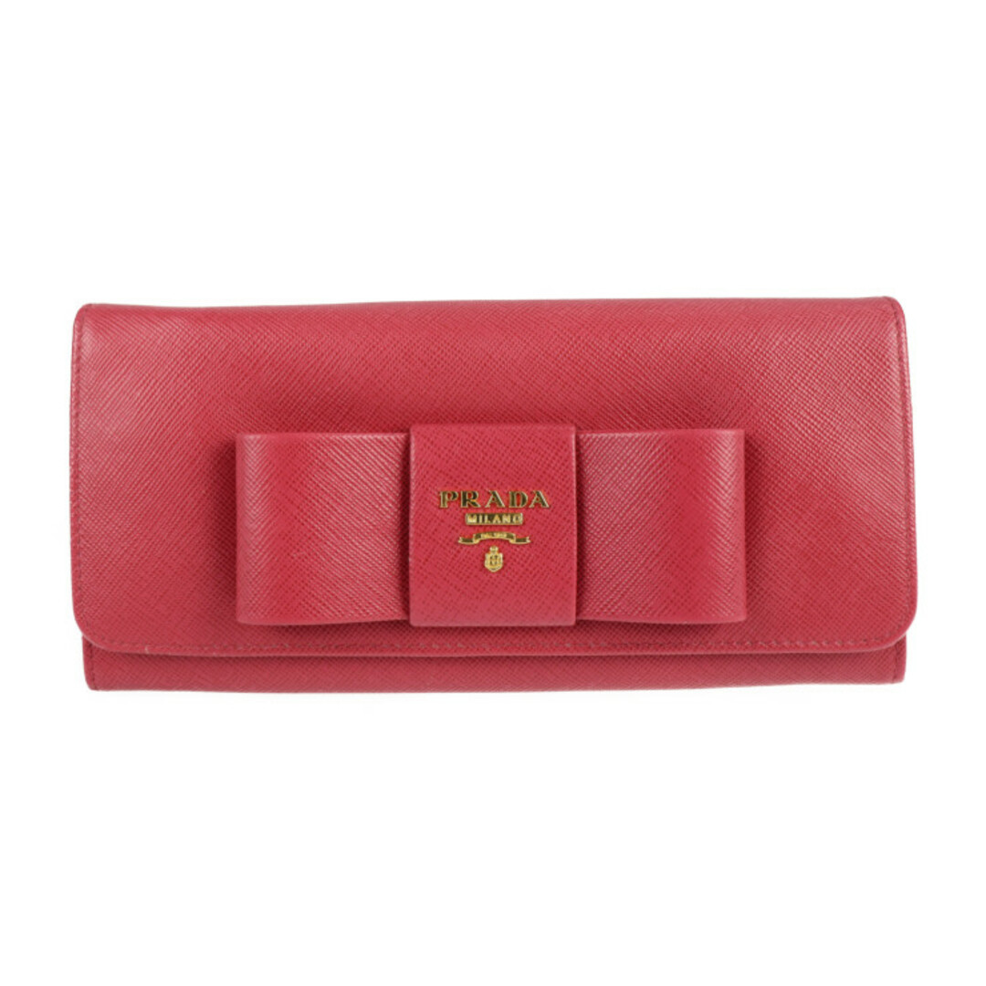 PRADA プラダ 二つ折り財布 1M1132 サフィアーノ PEONIA ゴールド金具