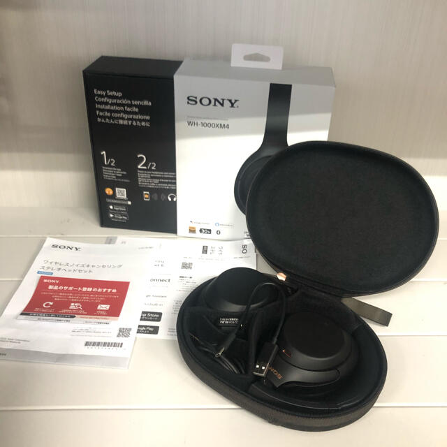 正規店仕入れの - SONY SONY ブラック WH-1000XM4 ワイヤレスヘッドホン ヘッドフォン/イヤフォン