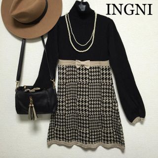 イング(INGNI)のRum様専用 INGNI 千鳥柄ニットワンピ(ミニワンピース)