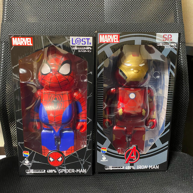 MEDICOM TOY(メディコムトイ)のMARVEL/Happyくじ『BE@RBRICK』2021 400%2体セット ハンドメイドのおもちゃ(フィギュア)の商品写真