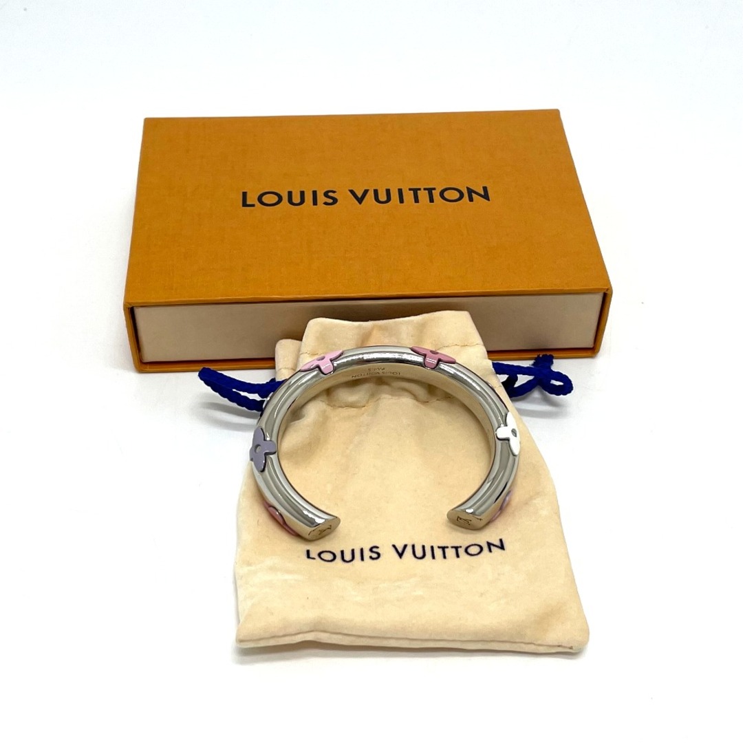 ルイヴィトン LOUIS VUITTON ジョンク デイリー M64406 モノグラム バングル メタル シルバー 美品