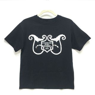 エルメス HERMES マキシ プリント Tシャツ 半袖Ｔシャツ コットン ブラック