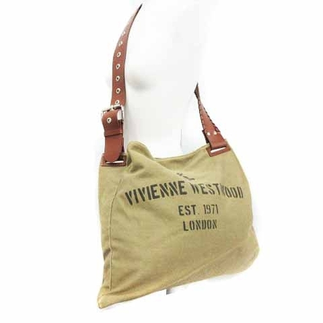 Vivienne Westwood(ヴィヴィアンウエストウッド)のヴィヴィアンウエストウッド ショルダーバッグ キャンバス アシンメトリー カーキ レディースのバッグ(ショルダーバッグ)の商品写真