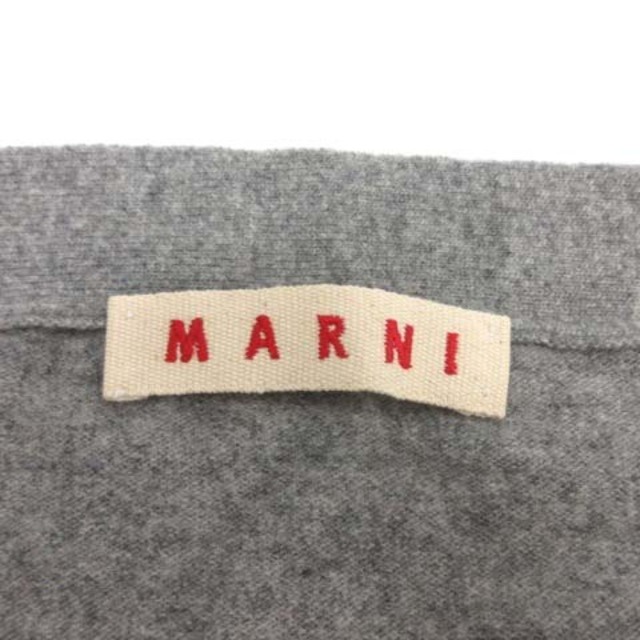 Marni(マルニ)のマルニ カーディガン ニット フリル ウール 長袖 42 XL グレー レディースのトップス(カーディガン)の商品写真