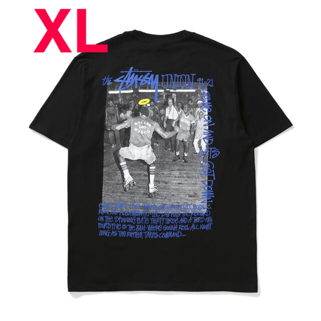 stussy union ROLLER DISCO TEE  BLACK 黒メンズ