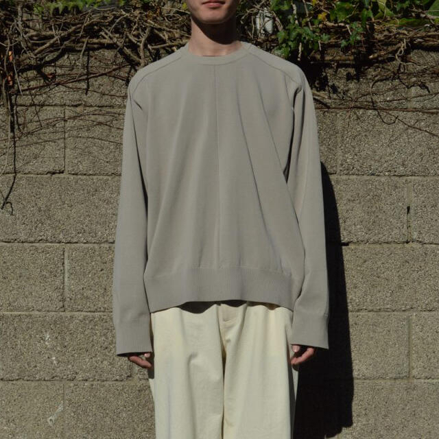 1LDK SELECT(ワンエルディーケーセレクト)のstein 20ss Combined Neck Knit LS グレージュ メンズのトップス(ニット/セーター)の商品写真