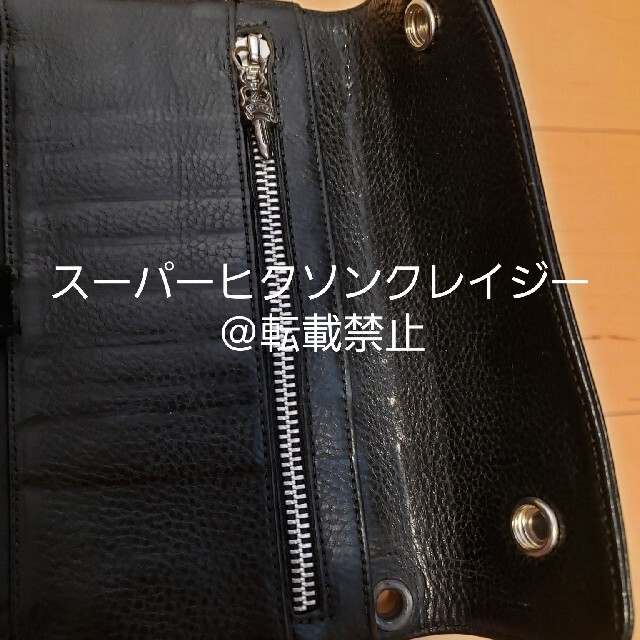 Chrome Hearts(クロムハーツ)の確実正規！クロムハーツ　クロスボタン　ヘビーレザー　ウォレット メンズのファッション小物(長財布)の商品写真