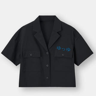 ジーユー(GU)のクロップドオープンカラーシャツ クロップドテイラージャケット 大型店限定(シャツ/ブラウス(半袖/袖なし))