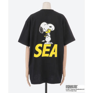 スヌーピー(SNOOPY)のWIND AND SEA スヌーピー コラボ Tシャツ 黒 Mサイズ(Tシャツ/カットソー(半袖/袖なし))