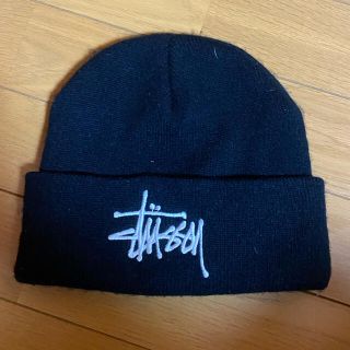 ステューシー(STUSSY)のstussy ステューシー  筆記体 ロゴ 刺繍  アクリル ニット(ニット帽/ビーニー)