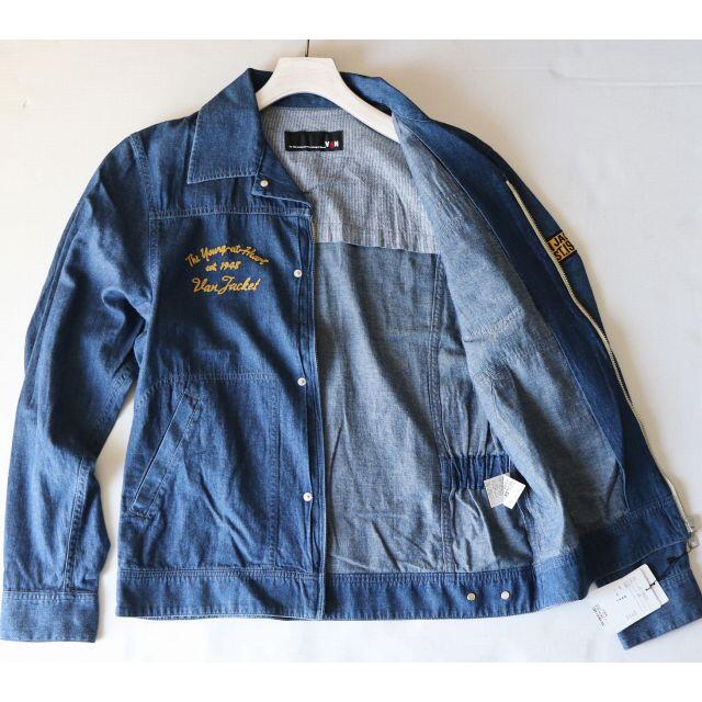 VAN Jacket(ヴァンヂャケット)の新品【VAN JAC】 麻綿ワッペンロゴ刺繍 デニムジャケット ブルゾン M メンズのジャケット/アウター(ブルゾン)の商品写真