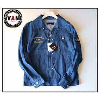 ヴァンヂャケット(VAN Jacket)の新品【VAN JAC】 麻綿ワッペンロゴ刺繍 デニムジャケット ブルゾン M(ブルゾン)