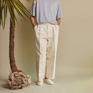 マーカウェア(MARKAWEAR)のmarkaware ヘンプ×オーガニックコットンダブルプレーテッドトラウザーズ(スラックス)