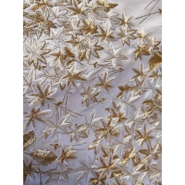 正絹 帯 紅葉 刺しゅう 金 白 | dondiegosanta.com