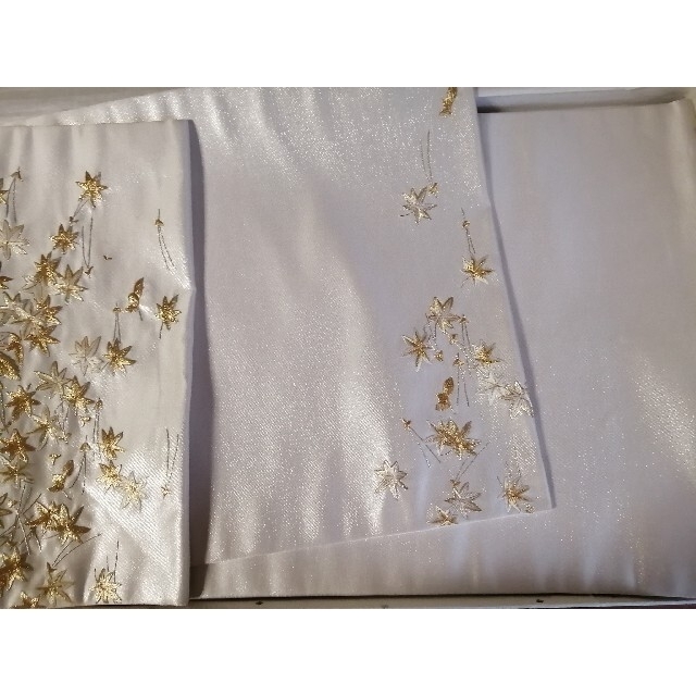 正絹 帯 紅葉 刺しゅう 金 白 | dondiegosanta.com