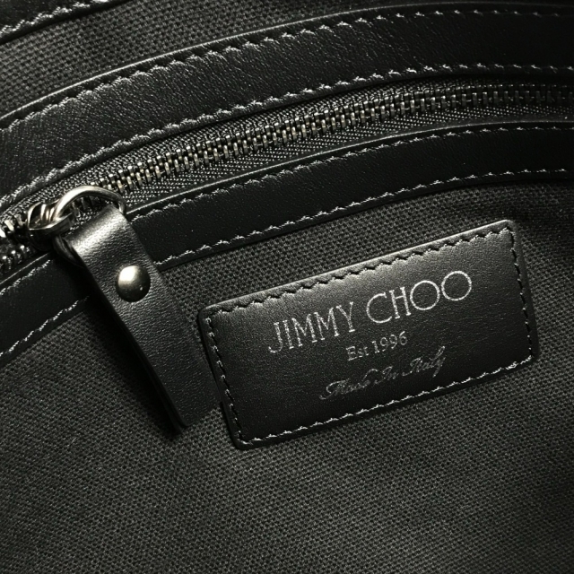 ジミーチュウ JIMMY CHOO DEREK(デレク) スタースタッズ セカンドバッグ クラッチバッグ レザー ホワイト×ブラック 未使用