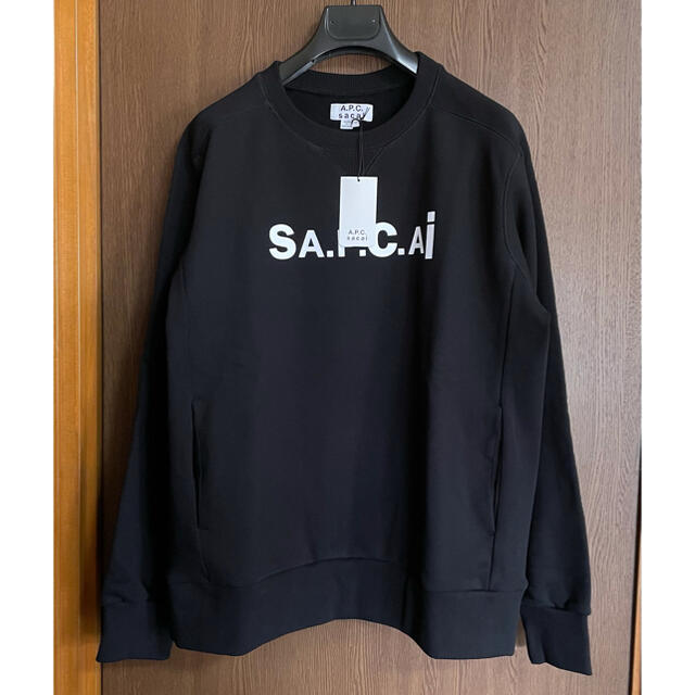 黒S新品 sacai A.P.C. レディース ロゴ スウェット シャツ サカイ