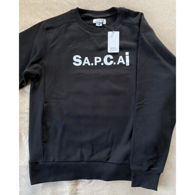 黒S新品 sacai A.P.C. レディース ロゴ スウェット シャツ サカイ 3