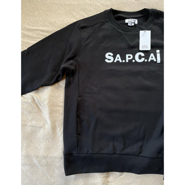 黒S新品 sacai A.P.C. レディース ロゴ スウェット シャツ サカイ 4