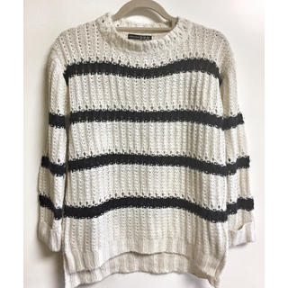 プライマーク(PRIMARK)の【セール】Cream and Black Strip knit(ニット/セーター)