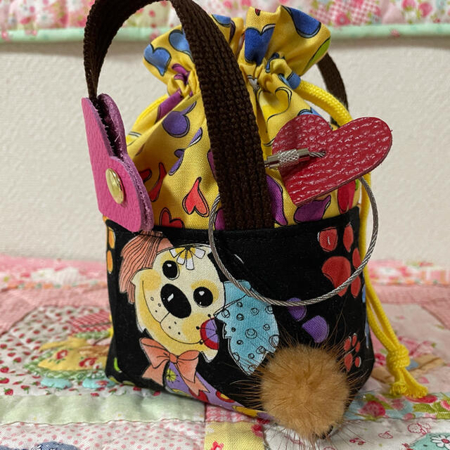 ミニミニ巾着袋❣️ミンクファー付き❣️ロラライハリス　ハンドメイド ハンドメイドのファッション小物(バッグ)の商品写真