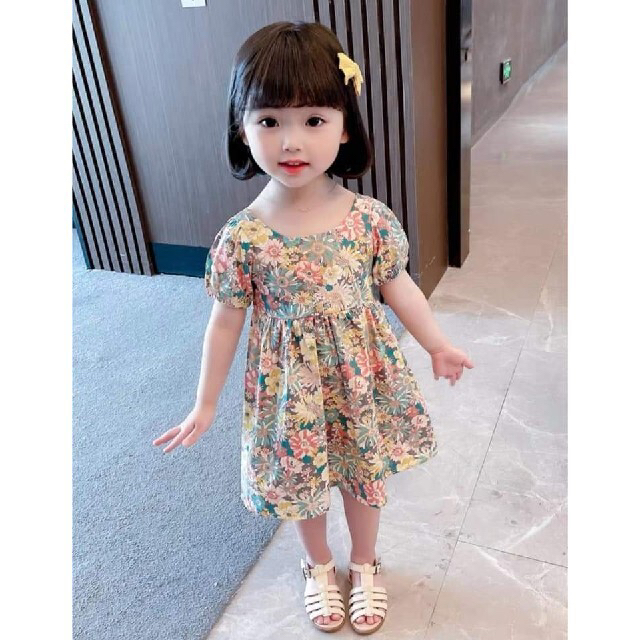 花柄 ワンピース 90 ボタニカル  スカート キッズ/ベビー/マタニティのキッズ服女の子用(90cm~)(ワンピース)の商品写真