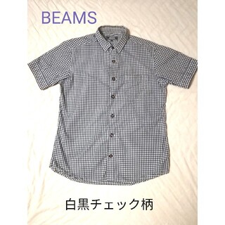 ビームス(BEAMS)の☆美品☆ BEAMS 白黒チェック柄 シャツ Mサイズ サラッと素材(シャツ)