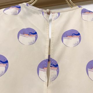 LOUIS VUITTON フランス製 シルクノースリーブトップス 船プリント