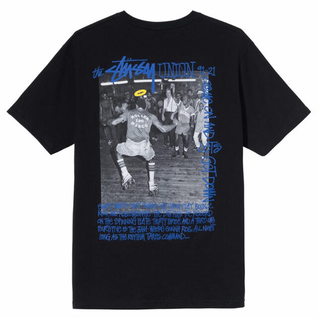 Tシャツ/カットソー(半袖/袖なし)stussy union ROLLER DISCO TEE  BLACK 黒