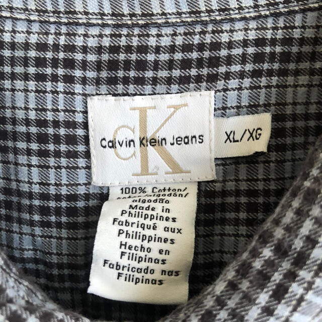 Calvin Klein(カルバンクライン)の90s calvin klein Jeans 半袖　チェック　シャツ　XLサイズ メンズのトップス(シャツ)の商品写真