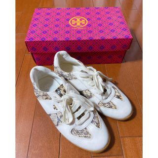 トリーバーチ(Tory Burch)のトリーバーチ　スニーカー　白　24.5〜25センチ　クロコダイル(スニーカー)