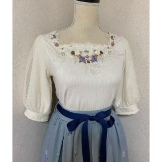 アクシーズファム(axes femme)の値下げ　★美品　ローズガーデンプルオーバー(カットソー(半袖/袖なし))