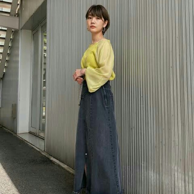 Ameri VINTAGE(アメリヴィンテージ)の専用 AMERI VOLUME SLEEVE SHEER KNIT TOP レディースのトップス(カットソー(半袖/袖なし))の商品写真