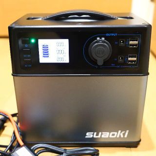 【美品】suaoki PS5B 大容量120000mAh ポータブル電源(バッテリー/充電器)