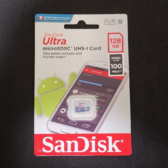 SanDisk(サンディスク)の新品未使用 microSD SanDisk Ultra 128GB スマホ/家電/カメラのスマートフォン/携帯電話(その他)の商品写真