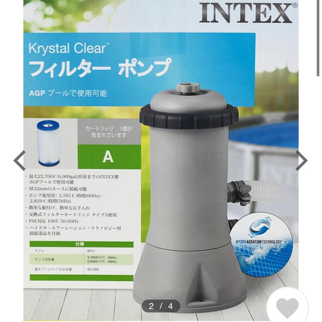 新品】INTEX プール用フィルターポンプ 循環ポンプ カートリッジ付属-