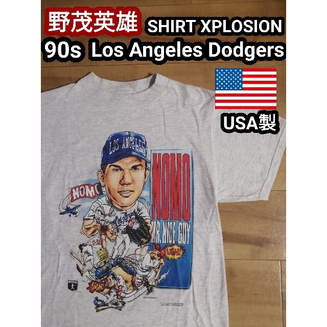 【新品】ドジャース 野茂英雄 Tシャツ 90s USA製 メンズL