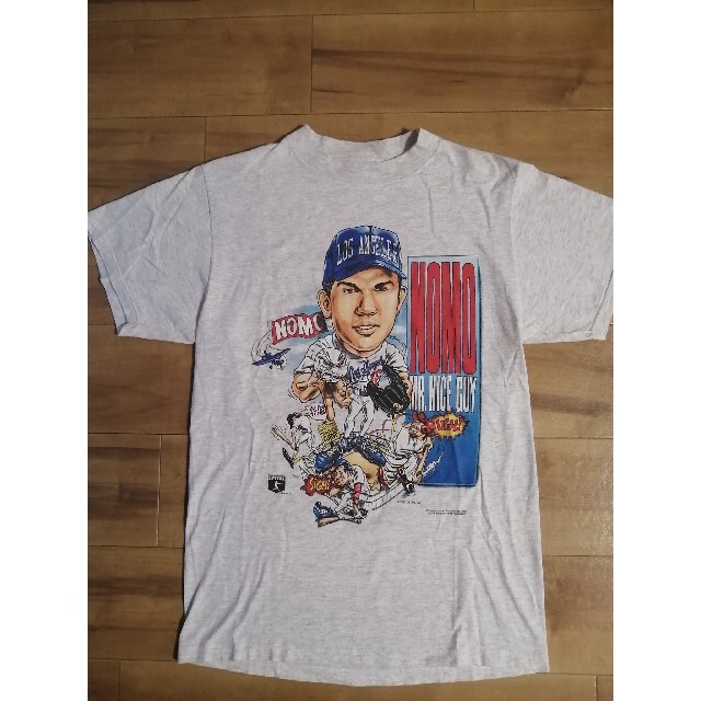 90s USA製 ビンテージ Tシャツ 野茂英雄 NOMO ドジャース M 灰色 90s USA製 ビンテージ Tシャツ 野茂英雄 NOMO ドジャース M 灰色