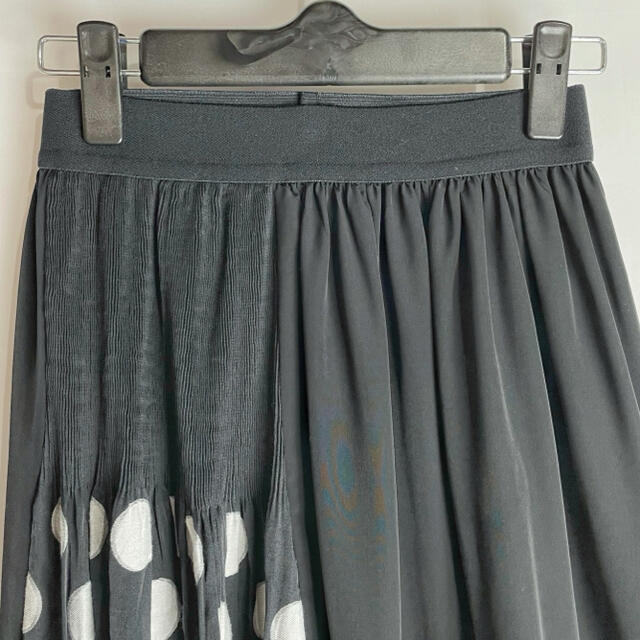 gomme(ゴム)のgomme 異素材切り替えフレアースカート　M  ロング　マキヒロシゲ　日本製 レディースのスカート(ロングスカート)の商品写真