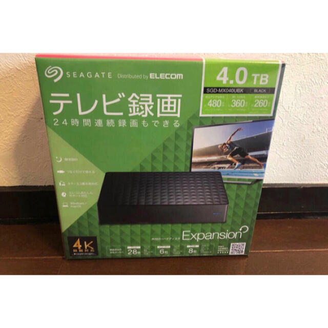 ELECOM(エレコム)のSEAGATE 4.0TB  SGD-MX040UBK  外付けHDD スマホ/家電/カメラのPC/タブレット(PC周辺機器)の商品写真