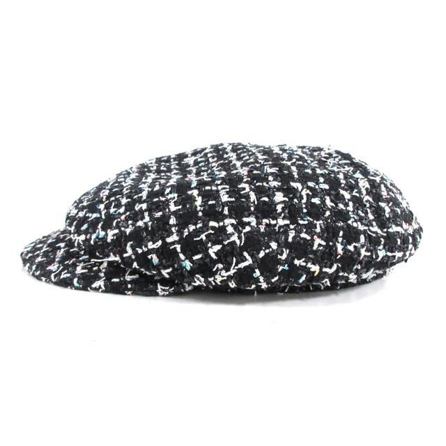 CHANEL(シャネル) 帽子 M - 黒×白×マルチ