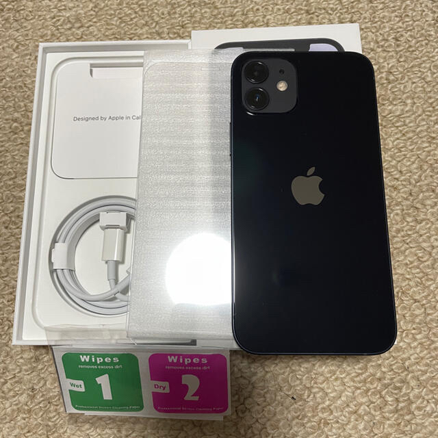iPhone - 【K】iPhone 12 無印  ブラック 64GB 未使用に近い