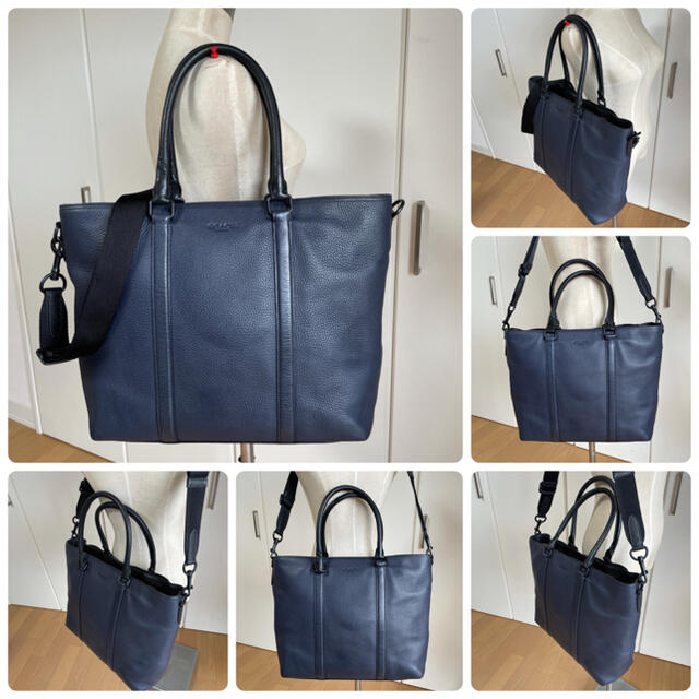COACH - コーチCOACH ペブルレザートートバッグ 71807 ネイビー COACH - コーチCOACH ペブルレザートートバッグ 71807 ネイビー