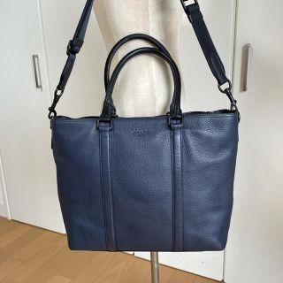 コーチCOACH ペブルレザートートバッグ　71807 ネイビー