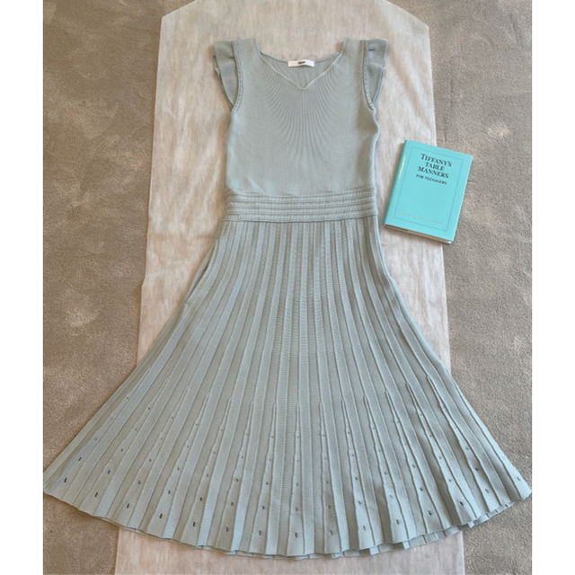 売約済/専用 ルネ/Rene ニットワンピース ブルー 34 フォクシー 売約済/専用 ルネ/Rene ニットワンピース ブルー 34 フォクシー