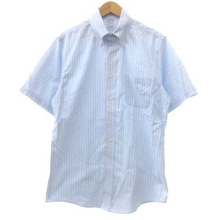 ブルックスブラザース(Brooks Brothers)のブルックスブラザーズ ワイシャツ ボタンダウン ストライプ 半袖 水色 15.5(シャツ)