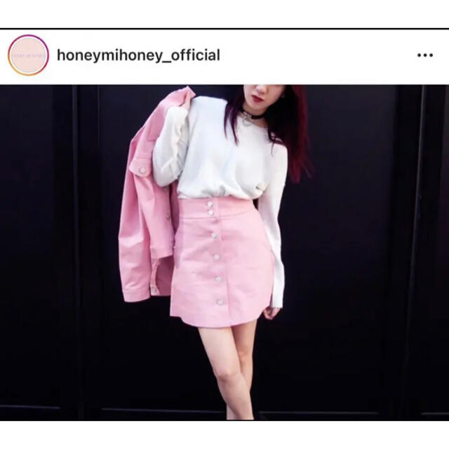 Honey mi Honey(ハニーミーハニー)のHONEY MI HONEY 台形ミニスカート  snidel 量産型 ピンク レディースのスカート(ミニスカート)の商品写真